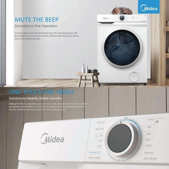 Midea Mesin Cuci 1 Tabung Front Loading  7.5 Kg - MF100W75 | MF100-W75